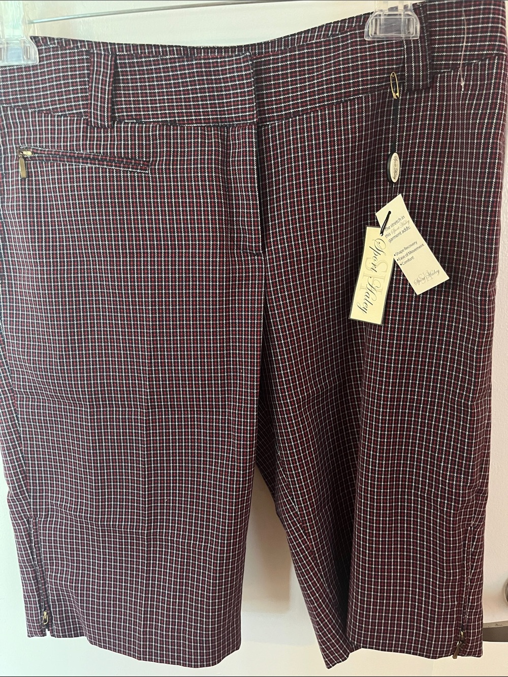 Sport Haley Women's Burgundy Plaid Bermuda Shorts
